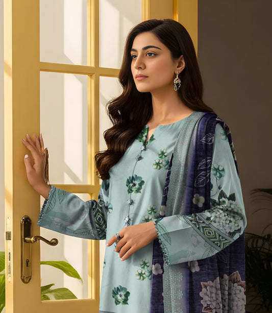 Staple Bana Dora Digital Print Shirt Cutwork Dupatta Dyed Trouser