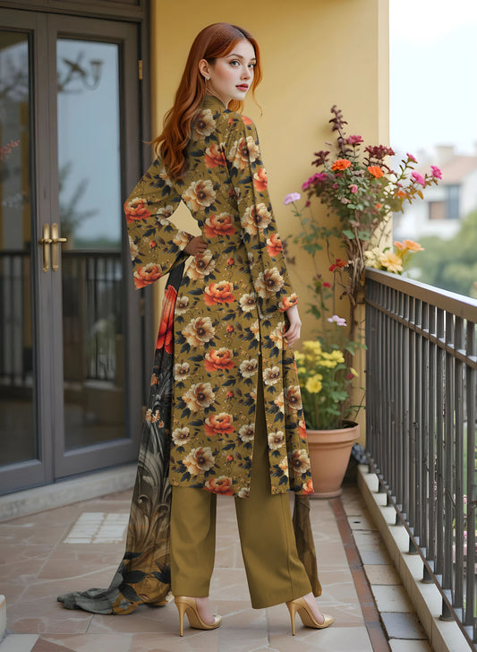 Digital Staple Bana Dora All-Over Shirt with Dupatta & Trouser