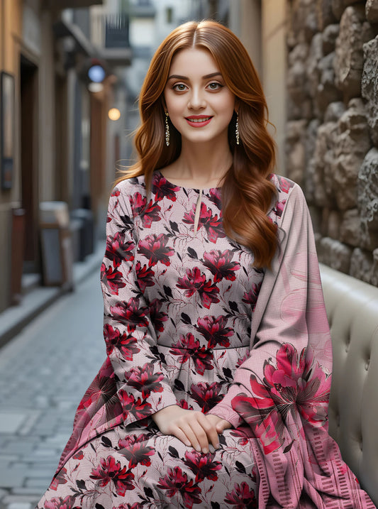 Staple Bana Dora All Over Digital Print Daman Patch Same Dupatta Dyed Trouser