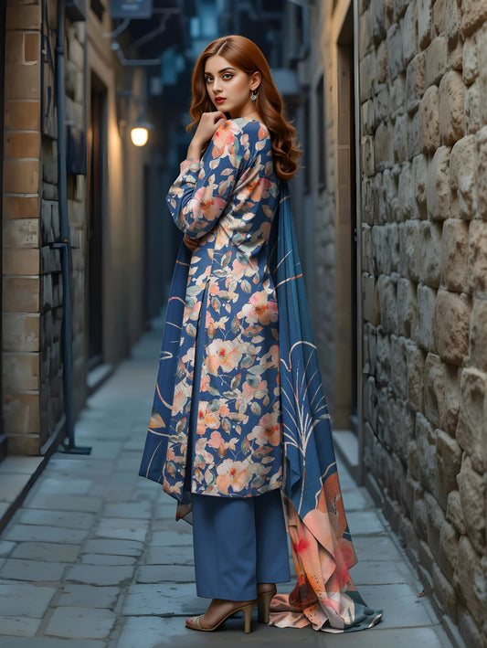 Staple Bana Dora All Over Digital Print Daman Patch Same Dupatta Dyed Trouser