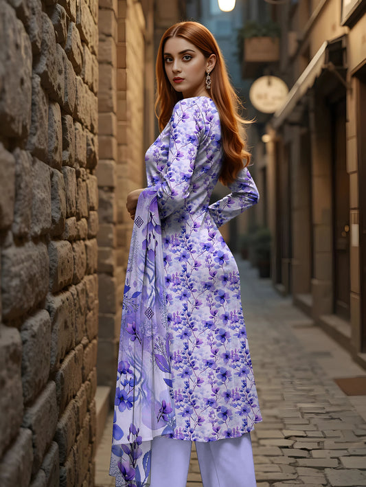 Staple Bana Dora All Over Digital Print Daman Patch Same Dupatta Dyed Trouser