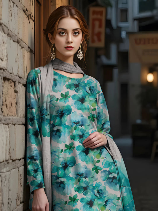 Staple Bana Dora All Over Digital Print Daman Patch Same Dupatta Dyed Trouser