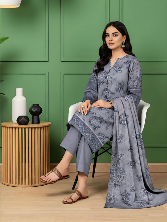 Digital Print Karandi Suit with Cutwork Dupatta