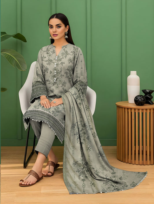 Digital Print Karandi Suit with Cutwork Dupatta