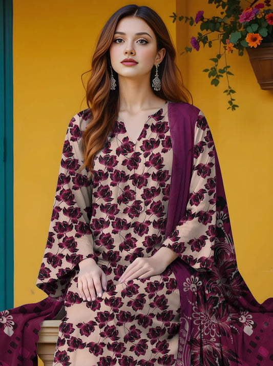 Digital Staple Bana Dora All-Over Shirt with Dupatta & Trouser