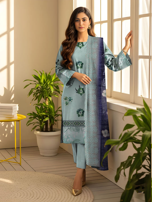 Staple Bana Dora Digital Print Shirt Cutwork Dupatta Dyed Trouser
