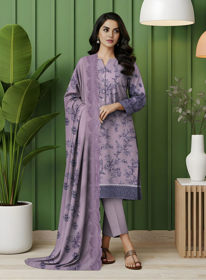 Digital Print Karandi Suit with Cutwork Dupatta