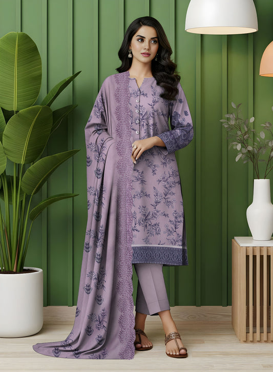 Digital Print Karandi Suit with Cutwork Dupatta