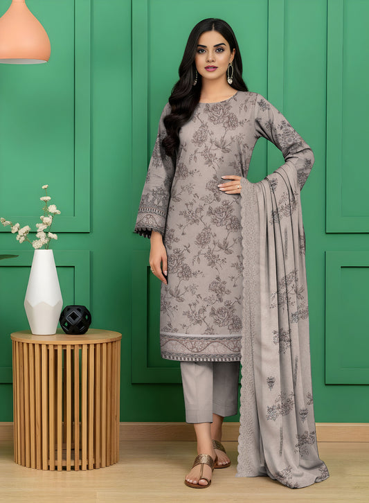 Digital Print Karandi Suit with Cutwork Dupatta