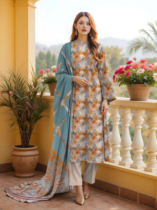 Digital Staple Bana Dora All-Over Shirt with Dupatta & Trouser