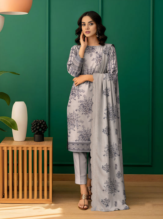 Digital Print Karandi Suit with Cutwork Dupatta