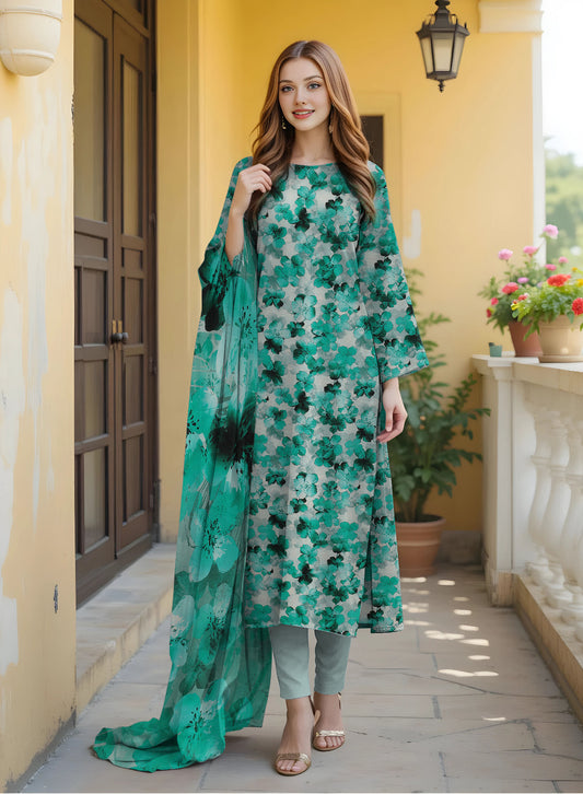 Digital Staple Bana Dora All-Over Shirt with Dupatta & Trouser