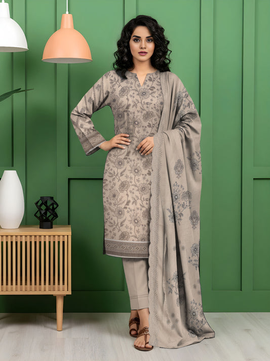 Digital Print Karandi Suit with Cutwork Dupatta