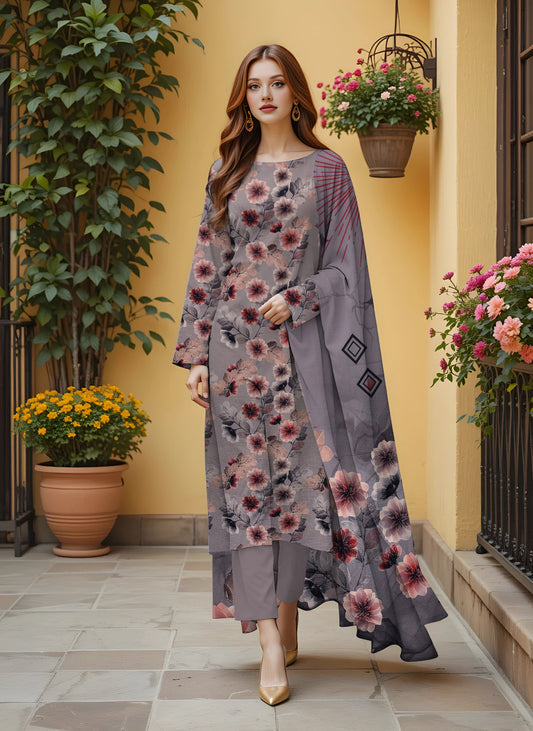 Digital Staple Bana Dora All-Over Shirt with Dupatta & Trouser