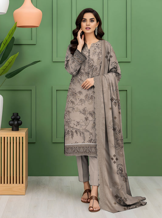 Digital Print Karandi Suit with Cutwork Dupatta