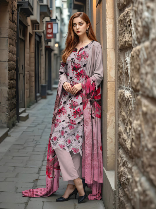 Staple Bana Dora All Over Digital Print Daman Patch Same Dupatta Dyed Trouser