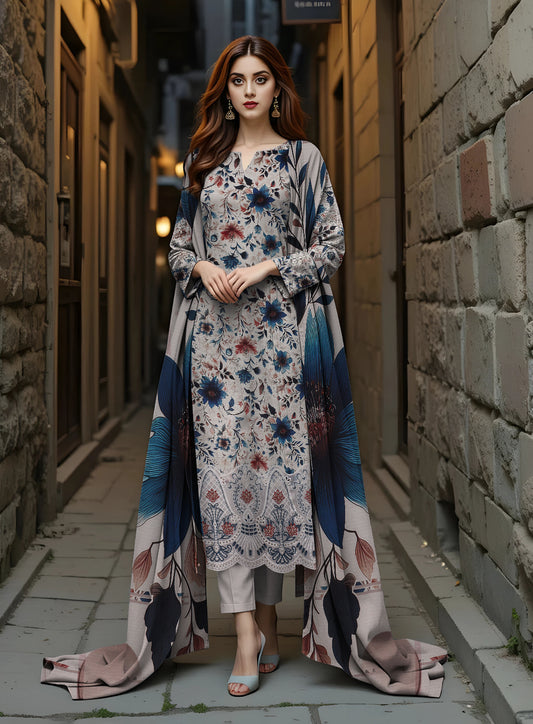 Staple Bana Dora All Over Digital Print Daman Patch Same Dupatta Dyed Trouser