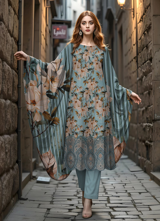 Staple Bana Dora All Over Digital Print Daman Patch Same Dupatta Dyed Trouser