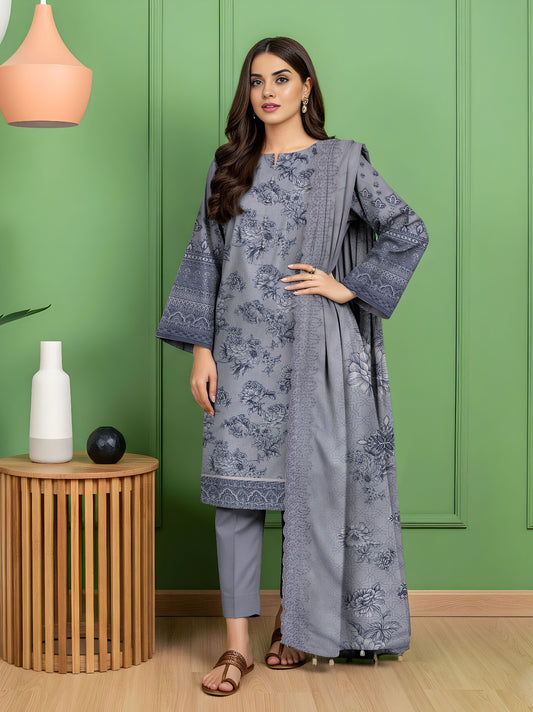 Digital Print Karandi Suit with Cutwork Dupatta