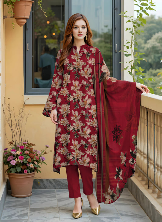 Digital Staple Bana Dora All-Over Shirt with Dupatta & Trouser