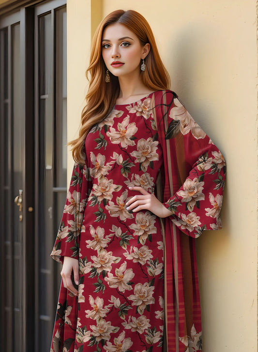 Digital Staple Bana Dora All-Over Shirt with Dupatta & Trouser