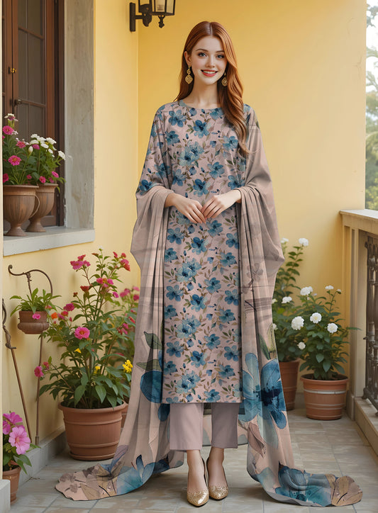 Digital Staple Bana Dora All-Over Shirt with Dupatta & Trouser