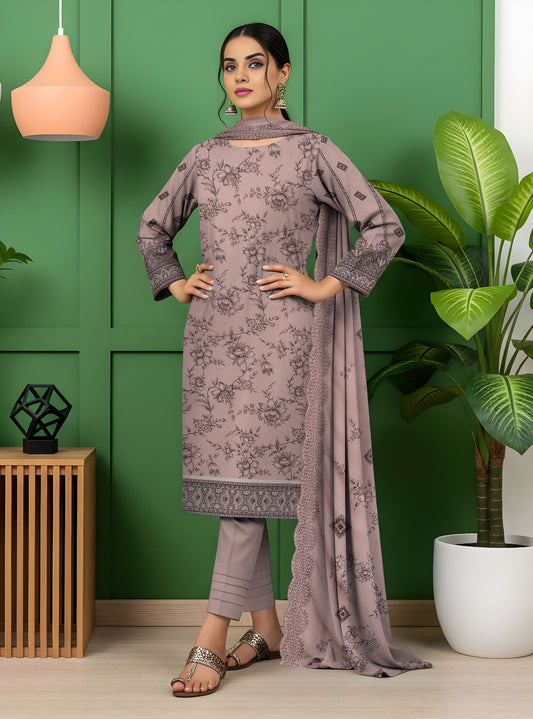 Digital Print Karandi Suit with Cutwork Dupatta