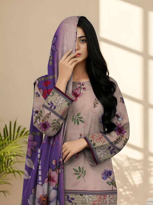 Staple Bana Dora Digital Print Shirt Cutwork Dupatta Dyed Trouser