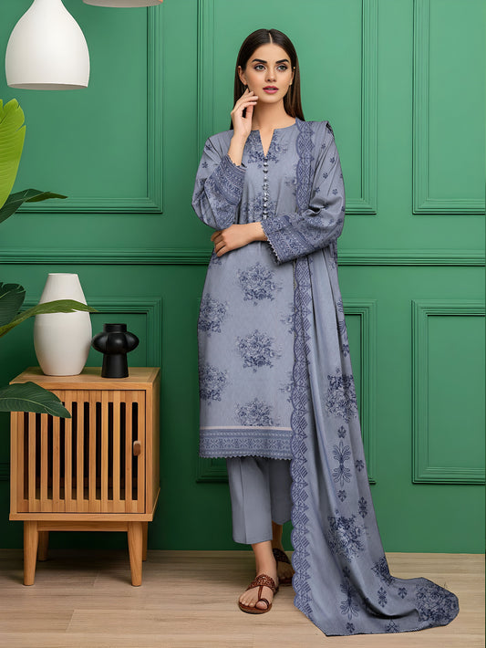 Digital Print Karandi Suit with Cutwork Dupatta