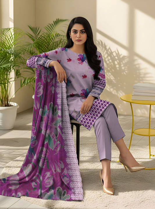Staple Bana Dora Digital Print Shirt Cutwork Dupatta Dyed Trouser